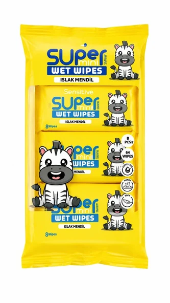 WEP WIPES SUPER MINI ISLAK MENDIL 8 LI ZEBRA - Resim 2