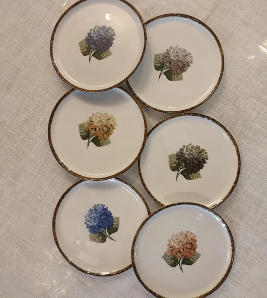Porland Ortanca 6 Parça Pasta Tabağı 20cm Porselen ürün görseli 1