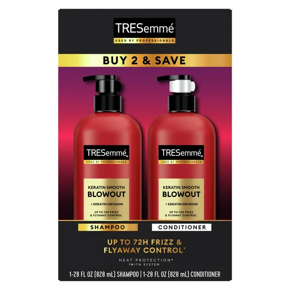 Tresemme Keratin Smooth Blowout Saç Şampuanı ve Kremi Seti 828MLx2 ürün görseli 1