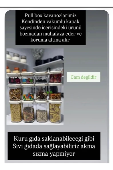 CooknKeep Pull Box Kavanoz Seti 12 Parça cam Değildir ürün görseli 1