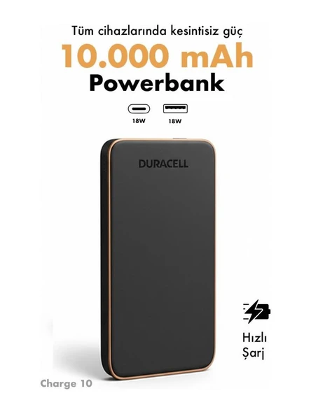 Duracell 10000 mAh Hızlı Şarj Powerbank Outlet ürün görseli 1