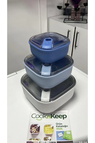 CooknKeep Pull Box 3 lü saklama seti ürün görseli 1
