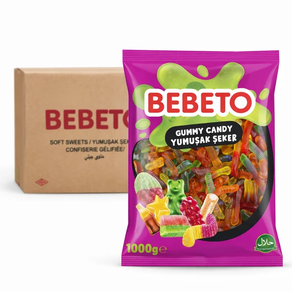 Jelibon 12’li Paket 1 kg Meyveli Solucan ürün görseli 1