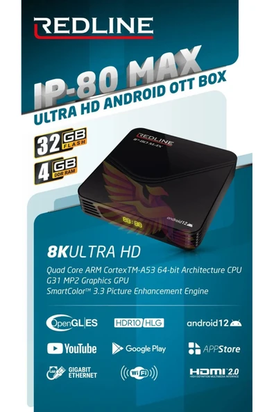 Ip-80 Max 8k Ultra Hd Android Tv Box ürün görseli 1