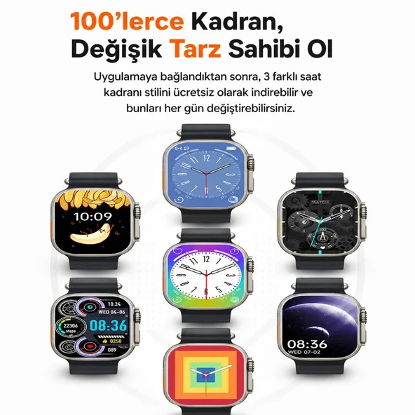 AbaTech T10 Ultra Akıllı Saat 49MM 2.09Inç iOS/Android Uyumlu ürün görseli 1