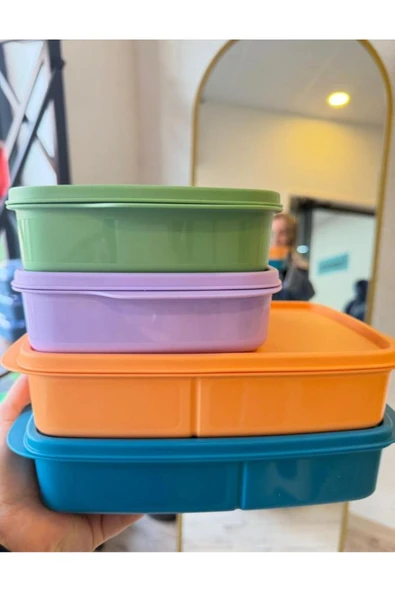 Tupperware Bölmeli Beslenme Kutusu 2 Adet 1 LT ve 2 Adet 550 ML. ürün görseli 1