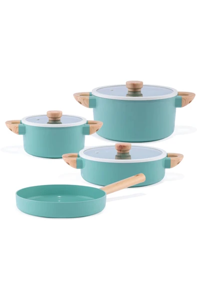 CooknKeep Mavi Linda Serisi 4'lü set ürün görseli 1
