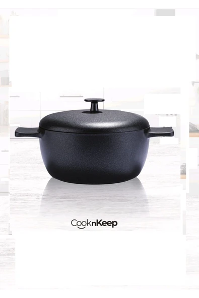 CooknKeep Cookn Keep Siyah İnci Derin Tencere 20 cm ürün görseli 1
