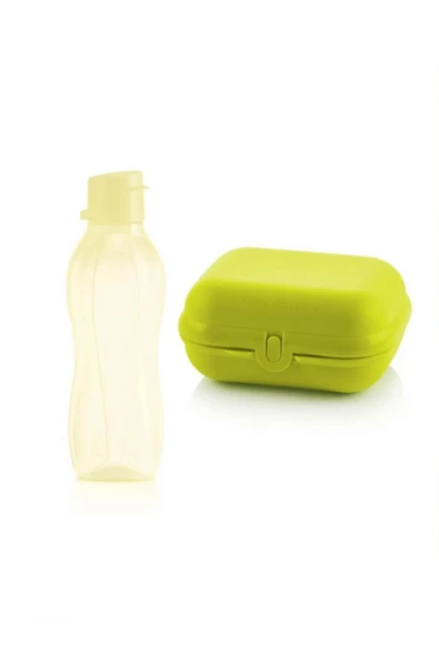 Tupperware Eco Şişe Suluk & Matara Kolay Kapak 500 ml + Eco+ Büyük Taşıma Kabı Beslenme Seti ürün görseli 1