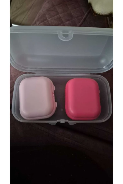 Tupperware Dikdörtgen Taşıma Kabı Beyaz ve Eco Mini Taşıma Kabı 2'li Pembe-Toz Pembe ürün görseli 1