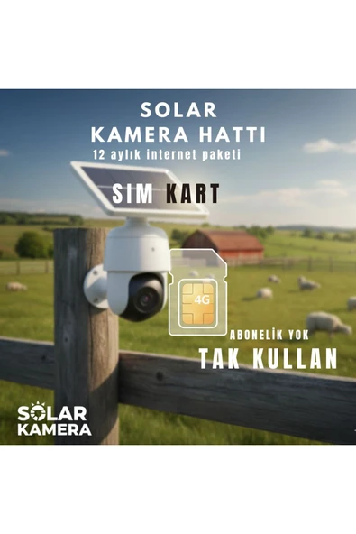 SOLAR KAMERA 4G İNTERNET HATTI 5GB 12 AYLIK PLANLI SIM KART ürün görseli 1