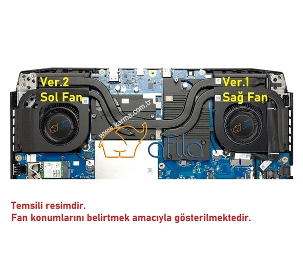 Acer Nitro 5 (2022) AN515-58-75RN16 Uyumlu Notebook Cpu+Gpu Fanı - SET (12V) ürün görseli 1