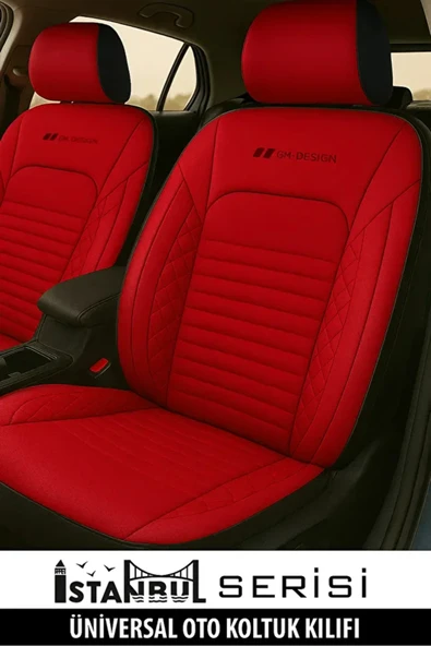 HYUNDAİ ACCENT 2000 2016 UYUMLU DERİ DESİGN OTO KILIFI TAM SET KIRMIZI ürün görseli 1