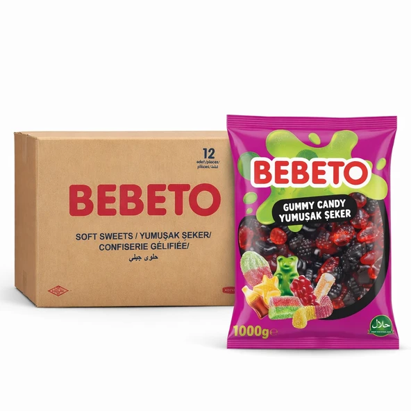 Jelibon 12’li Paket Meyve Aromalı 1 kg Böğürtlen ürün görseli 1