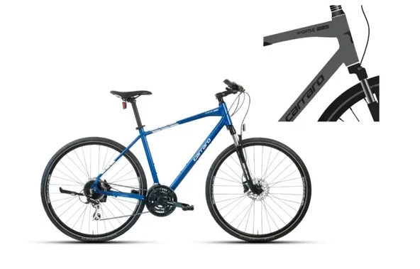 CARRARO SPORTIVE 225 ERKEK ŞEHİR BİSİKLETİ 508H HD 28 JANT 24 VİTES MAT ANTRASİT SİYAH KIRMIZI ürün görseli 1