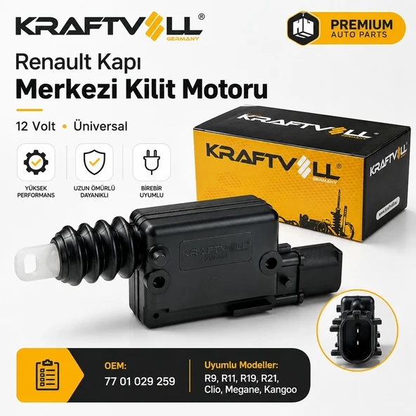 Renault (9-19-21) Merkezi Kapı Kilit Motoru Kraftvoll ürün görseli 1