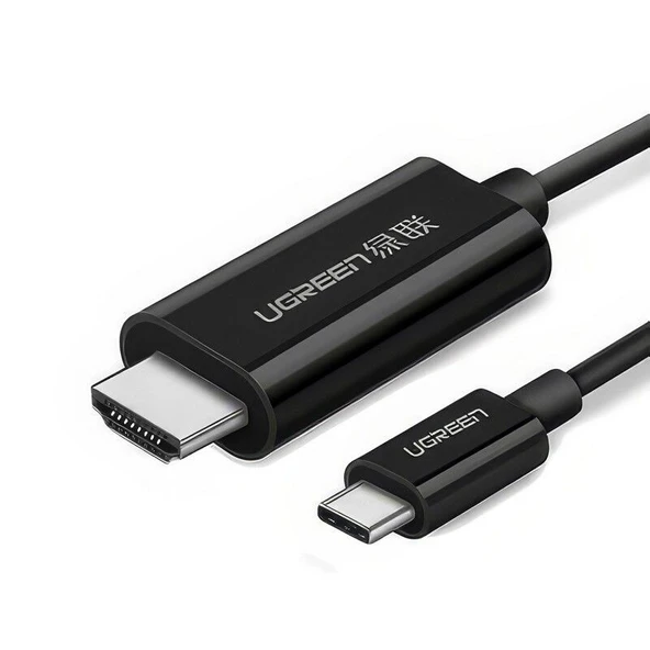 UGREEN 65188 MM121 4K USB-C to HDMI Görüntü ve Ses Aktarım Kablosu Siyah 1metre ürün görseli 1