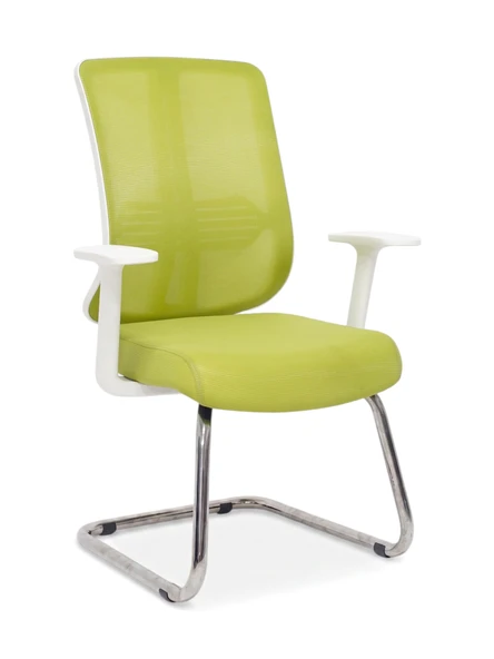 Zeon Büro Ofis Sistemleri // Comfort Visitor Cool Lime Misafir Bekleme Koltuğu Sabit Krom Ayak ürün görseli 1