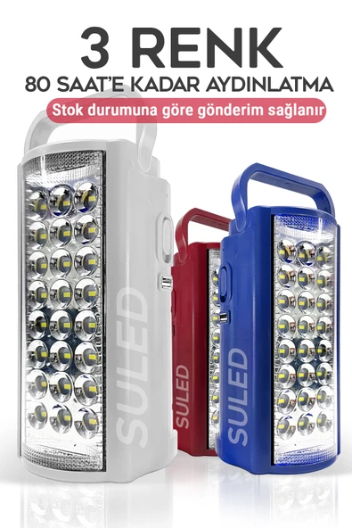 SULED Kamp Lambası Usb 6v Akülü 80 Saat - 3gün Aydınlatma 24 Smd Led Işıldak Lamba 220v Şarj ürün görseli 1