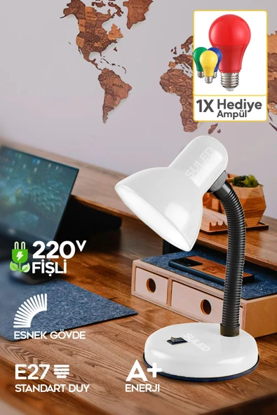 SULED Masa Lambası E27 Standart Ampül 220V Esnek Açısı Ayarlanabilir Çocuk Odası ve Çalışma Lambası ürün görseli 1
