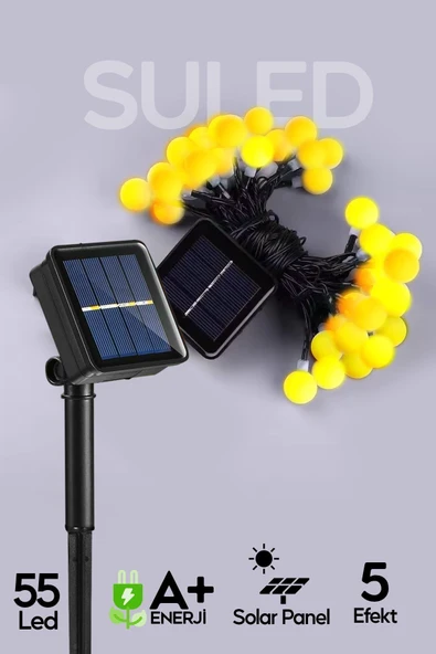 SULED Solar Top Led Bahçe Balkon Teras Ağaç Aydınlatması 7 Metre 55 Gün Işığı Su Geçirmez ürün görseli 1