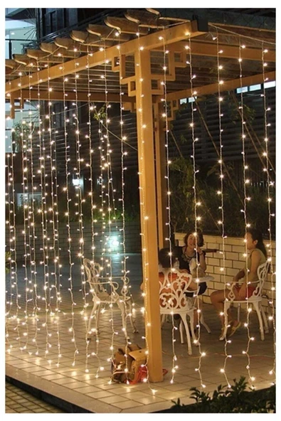 movzer 3 X 2 Metre Saçaklı Perde peri Led Dekoratif Amaçlı Perde Led ürün görseli 1