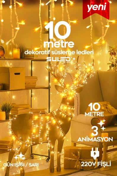 SULED 10 Metre Modlu Ambiyans İç & Dış Mekan Süsleme Işığı 220V Bahçe Ev Led Işık ürün görseli 1
