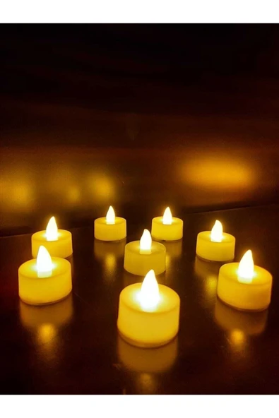 SULED Sl-1014 8 Adet Mum Tealight Sarı Işık Pilli ( Piller Dahil ) ürün görseli 1