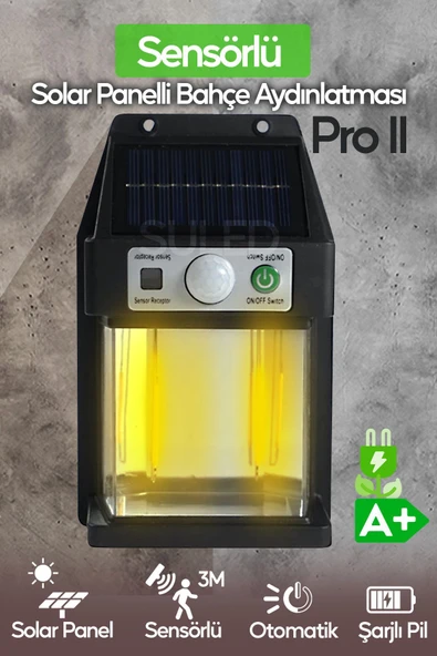 SULED Solar Bahçe Aydınlatması Pro II Hareket Sensörlü 10W Otomatik 2 Led Işıklı Dış Mekan Aydınlatma ürün görseli 1