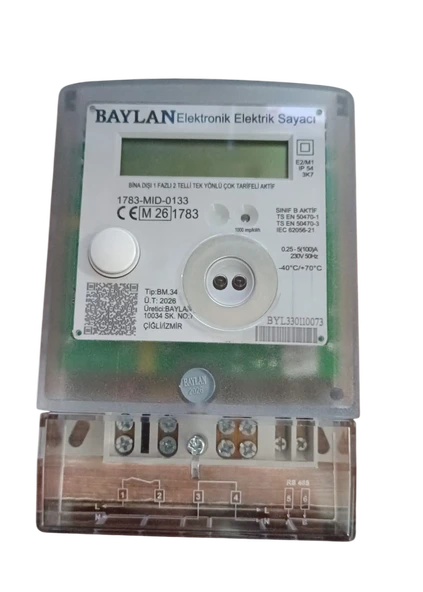 BAYLAN MONOFAZE  DİJ.ELEKTRİK SAYACI HABERLEŞMELİ ürün görseli 1