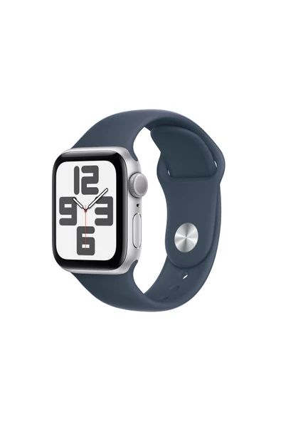 Apple Watch SE 2 2023 GPS 40mm Gümüş Rengi Alüminyum Kasa ve Fırtına Mavisi Spor Kordon Akıllı Saat ürün görseli 1