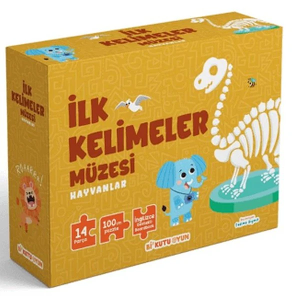 İlk Kelimeler Müzesi - Hayvanlar (İngilizce Destekli Kitap ve Yapboz Seti) ürün görseli 1