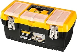 Mano Mt/16 Organizerli Klasik Metal Kilitli Takım Çantası, Polipropilen, Siyah/Sarı, 16 ’’ ürün görseli 1