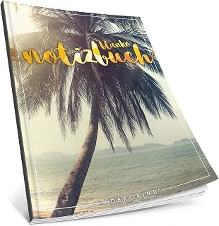 Dékokind® Blanko Notizbuch: Ca. A4-Format • 100 Seiten Mit Inhaltsverzeichnis • Perfekt Als Zeichenbuch, Skizzenbuch Oder Tagebuch • Artnr. 01 Urlaubsreif • Softcover ürün görseli 1
