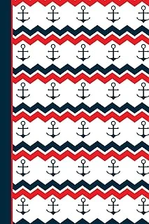 Anchor Red White Journal Notebook - Sketchbook: 130 Pages 6 X 9 Unlined Blank Sketch Drawing Book Paper School Student Teacher Diary Planner ürün görseli 1