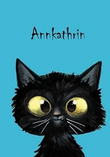 Annkathrin: Personalisiertes Notizbuch, Din A5, 80 Blanko Seiten Mit Kleiner Katze Auf Jeder Rechten Unteren Seite. Durch Vornamen Auf Dem Cover, Eine ... Coverfinish. Über 2500 Namen Bereits Verf ürün görseli 1