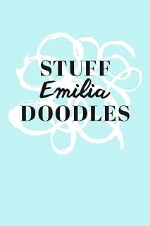 Stuff Emilia Doodles: Personalized Teal Doodle Sketchbook (6 X 9 Inch) With 110 Blank Dot Grid Pages Inside. ürün görseli 1