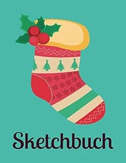 Sketchbuch: Weihnachtssocke Heft Mit Den Blanko Seiten Für Skizzen Zeichnen Und Malen - Tolles Adventsgeschenk ürün görseli 1