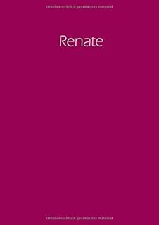 Renate - Notizbuch / Tagebuch / Namensbuch: A4 - Blanko - Himbeere ürün görseli 1