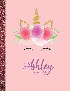 Ashley: Ashley Marble Size Unicorn Sketchbook Personalized White Paper For Girls And Kids To Drawing And Sketching Doodle Taking Note Size 8.5 X 11 ürün görseli 1