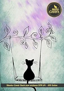 Meow Covers Blanko Comic Buch Zum Zeichnen Din A4 - 100 Seiten: Leeres Heft Für Notizen Zum Zeichen Und Malen, Skizzieren, Design, Super Für ürün görseli 1