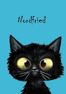 Nordfried: Personalisiertes Notizbuch, Din A5, 80 Blanko Seiten Mit Kleiner Katze Auf Jeder Rechten Unteren Seite. Durch Vornamen Auf Dem Cover, Eine ... Coverfinish. Über 2500 Namen Bereits Verf ürün görseli 1