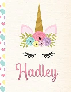 Hadley: Personalized Unicorn Sketchbook For Girls With Pink Name - 8.5X11 110 Pages. Doodle, Sketch, Create! ürün görseli 1