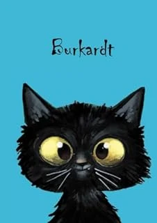 Burkardt: Personalisiertes Notizbuch, Din A5, 80 Blanko Seiten Mit Kleiner Katze Auf Jeder Rechten Unteren Seite. Durch Vornamen Auf Dem Cover, Eine ... Coverfinish. Über 2500 Namen Bereits Verf ürün görseli 1