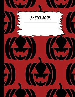 Sketchbook: Halloween Sketch Book For Kids: Purple & Black Pumpkin Face Large Drawing Paper With 80 Pages (8.5" X 11") For Sketching & To Draw For Boys & Girls ürün görseli 1