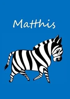 Matthis: Individualisiertes Malbuch / Notizbuch / Tagebuch - Zebra - A4 - Blanko ürün görseli 1