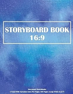 Storyboard Book: 16:9 Storyboard Sketchbooks - 4 Panel With Narration Lines Per Pages 108 Pages (Large Print) 8.5X11: Storyboard Book: Volume 2 ürün görseli 1
