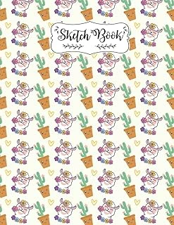 Pattern Llama Cactus And Floral Sketchbook: A Blank Pages Reverse Color Alpaca Sketch Book For Kids, Teen School And College Students Awesome Birthday Gift For Kids, Women, Girls Llamazing Draw ürün görseli 1