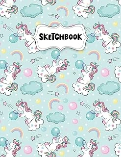 Sketchbook: Beautiful Little Unicorn Sketch Book For Drawing: Blank Sketch Pad For Drawing For Kids: Sketchpad For Drawing For Kids, Bleed Proof Sketch Book 8.5 X 11 ürün görseli 1