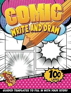 Comic Sketch Pad For Teen Girls: Empty Comic Book To Create Your Own Story - 100 Templates With Bubbles And Effects ürün görseli 1